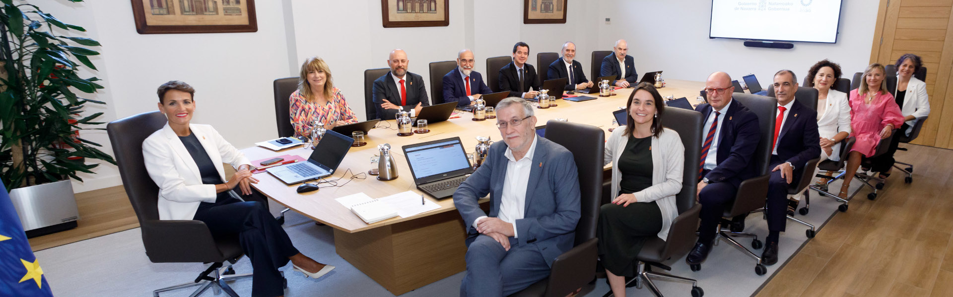 Una sesión de gobierno del gabinete de María Chivite